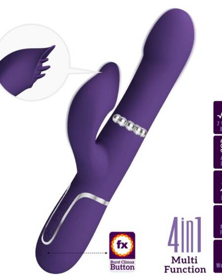 PRETTY LOVE - ZALIN RABBIT VIBRATOR PERLEN 4 IN 1 LILA