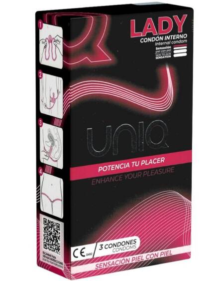 UNIQ - LADY CONDOM LATEXFREIE WEIBLICHE KONDOME MIT STRUMPFGURT 3 EINHEITEN