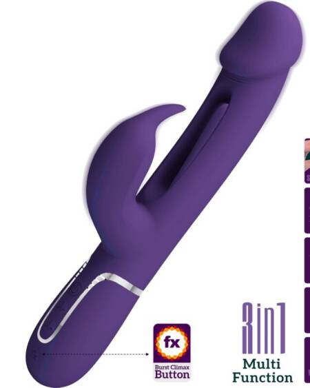 PRETTY LOVE - KAMPAS RABBIT 3 IN 1 MULTIFUNKTIONSVIBRATOR MIT ZUNGE VIOLETT