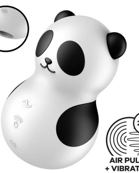 SATISFYER - POCKET PANDA STIMULATOR & VIBRATOR SCHWARZ WEISS