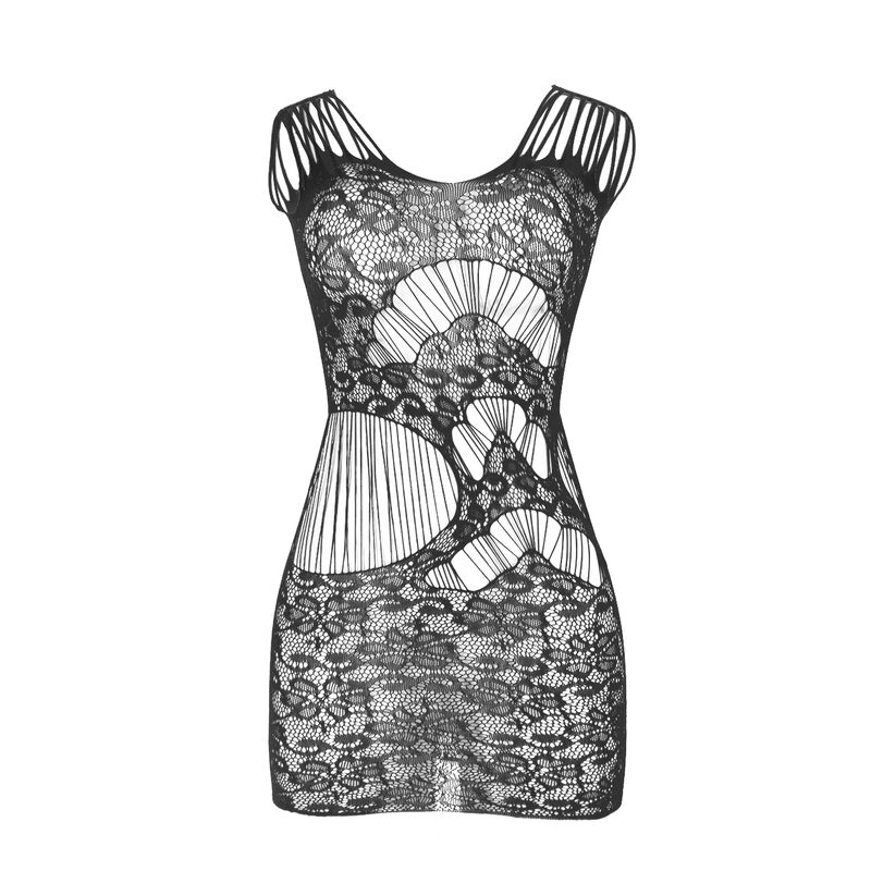 SUBBLIME - 951771 LANGER KLEID MIT OFFENEM RÜCKEN MIT NETZ SCHWARZ EINE GRÖSSE – Bild 3