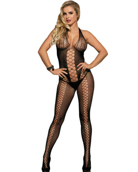 SUBBLIME - 951832 BODYSTOCKING MIT OFFENEM RÜCKEN UND KREUZDETAILS SCHWARZ EINE GRÖSSE
