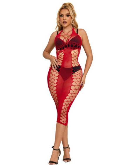 SUBBLIME - 952327 LANGES ROTES NETZ-KLEID EINE GRÖSSE