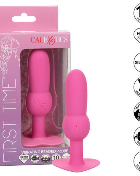 CALEXOTICS - FIRST TIME ANAL PLUG MIT PERLENSONDE 10 VIBRATIONEN ROSA