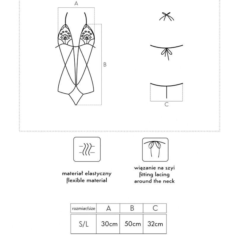 LIVCO CORSETTI FASHION - LUISINA LC 20217 SCHWARZER BODY EINE GRÖSSE – Bild 5