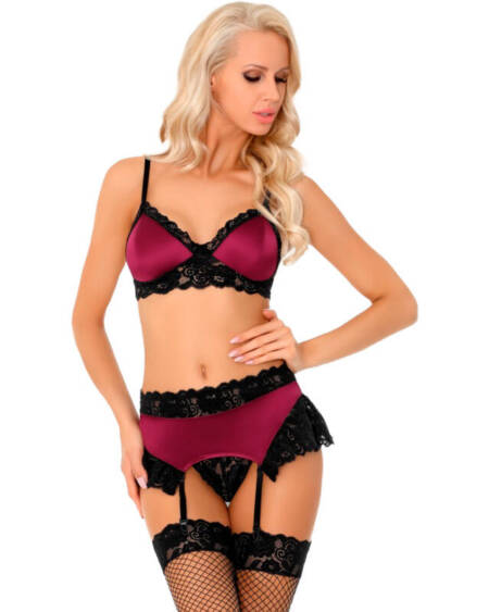 LIVCO CORSETTI FASHION - NAHIR LC 20214 BH + HÖSCHEN + STRUMPFGÜRTEL S/M