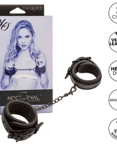 CALEXOTICS - NOCTURNAL LEDER HANDGELENK MANSCHETTEN VERSTELLBAR SCHWARZ