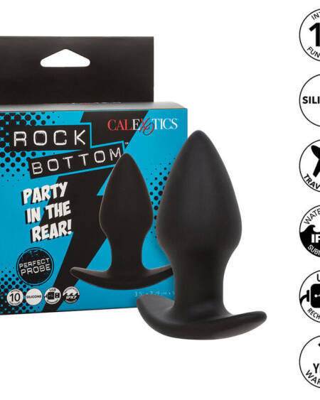 CALEXOTICS - ROCK BOTTOM PERFECT ANAL PLUG 10 VIBRATIONEN SILIKON SCHWARZ