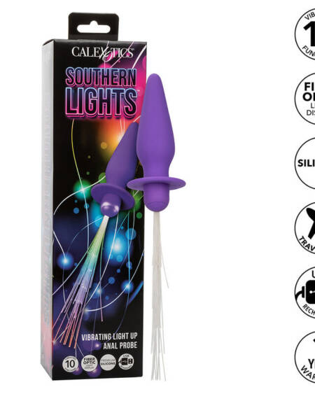CALEXOTICS - SOUTHERN LIGHTS LIGHT UP LEUCHTENDE ANALSTECKER 10 VIBRATIONEN SILIKON LILA