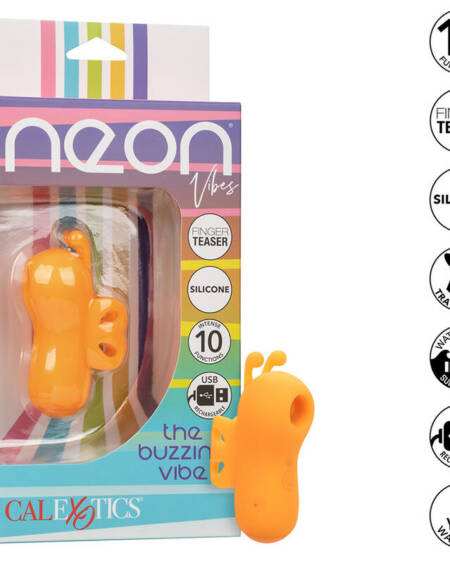 CALEXOTICS - NEON VIBES DER BUZZING VIBE FINGERSTIMULATOR 10 VIBRATIONEN ORANGE