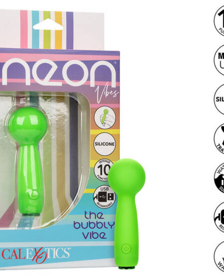 CALEXOTICS - NEON VIBES THE BUBBLY VIBE MINI-MASSAGER 10 VIBRATIONEN GRÜN