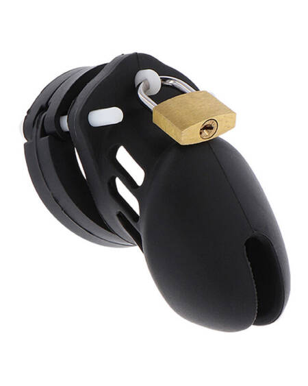 HIDDEN DESIRE - EXTREME KEUSCHHEITSPUMPENKÄFIG AUS SILIKON GRÖSSE S SCHWARZ