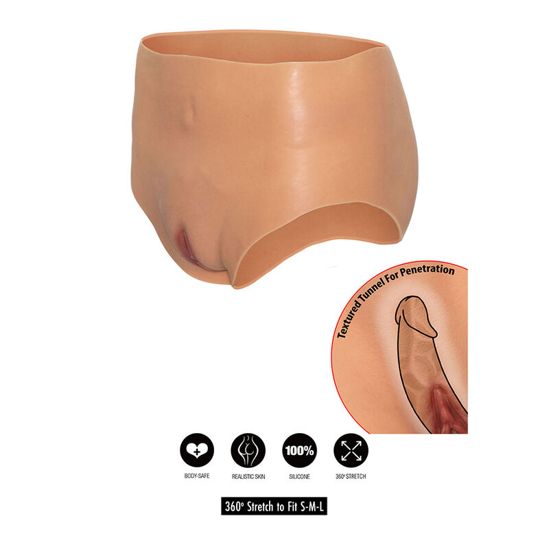 HIDDEN DESIRE - ALTER EGO OFFENER VAGINA-SLIP MIT HOHER TAILLE, FLEISCH – Bild 6