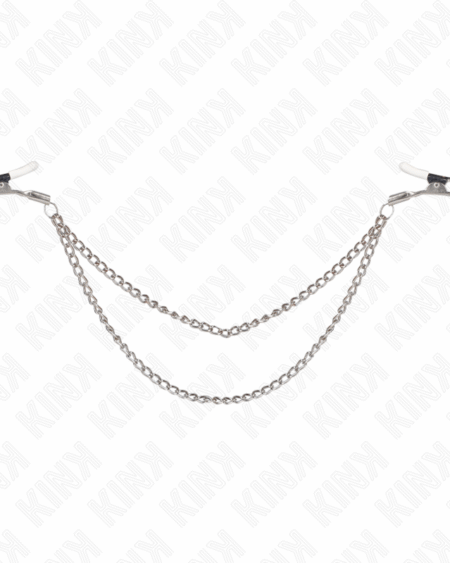KINK - NIPPELKLEMMEN MIT 2 DÜNNEN KETTEN SILBER 20/23 CM