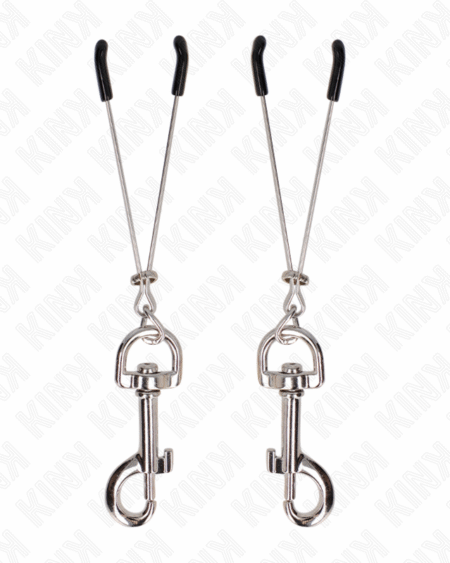 KINK - DÜNNE HAKEN-NIPPELKLAMMERE SILBER 7 CM