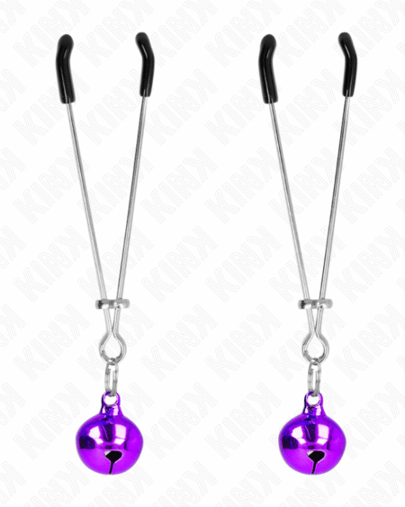 KINK - DÜNNE GLOCKEN-NIPPELKLAMMERN LILA 7 CM