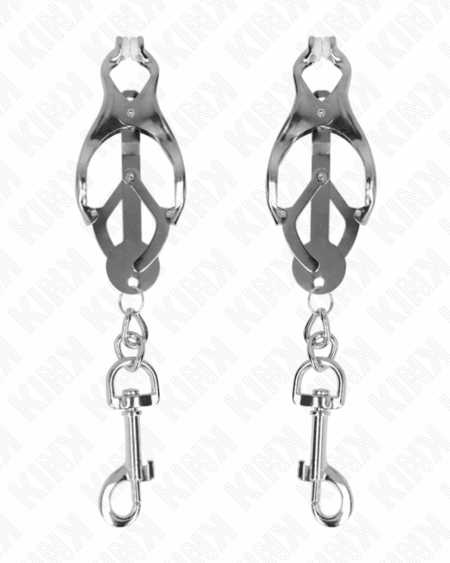 KINK - JAPANISCHE KLEEBLATT-NIPPELKLAMMERN MIT HAKEN SILBER