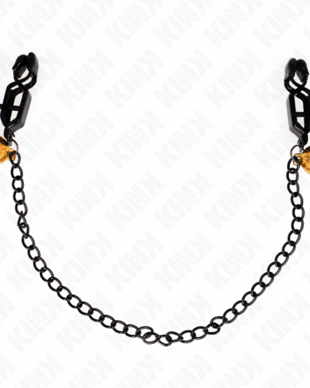 KINK - FLACHE KETTE NIPPELKLEMMEN UND GLOCKE SILBER 30 CM