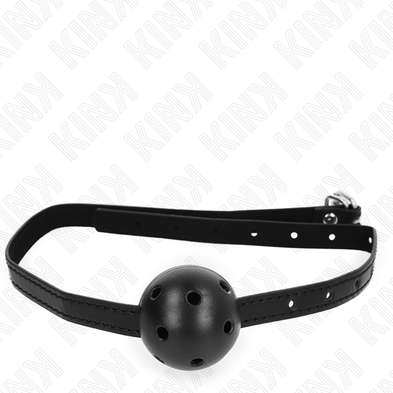 KINK - SIMPLICITY SCHWARZER ATMUNGSAKTIVER BALL 4,5 CM GAG 62 x 1,5 CM – Bild 3