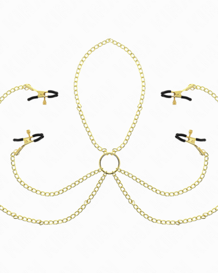 KINK - 4 Nippel- und Kitzlerklammern, verstellbar, Gold