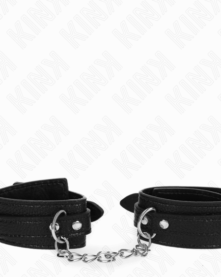 KINK - HANDGELENKFESSELN MIT SCHLANGENMUSTER, SCHWARZ, VERSTELLBAR 20-28 CM X 5,4 CM