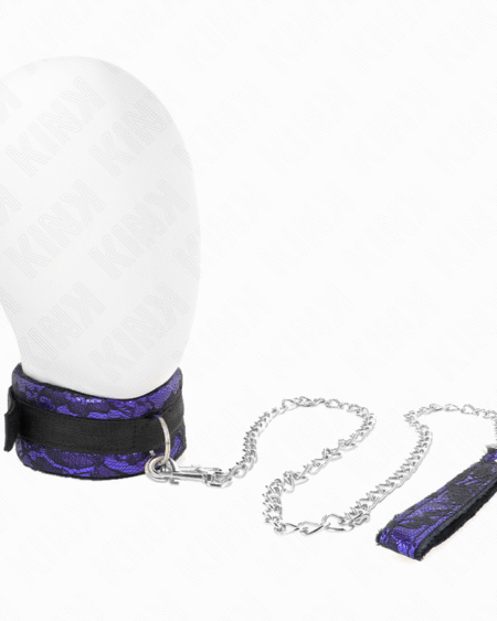 KINK - KURZE HALSKETTE AUS SAMTSPITZE MIT GÜRTEL 105 CM MIT NYLONBESATZ 44 X 5,5 CM