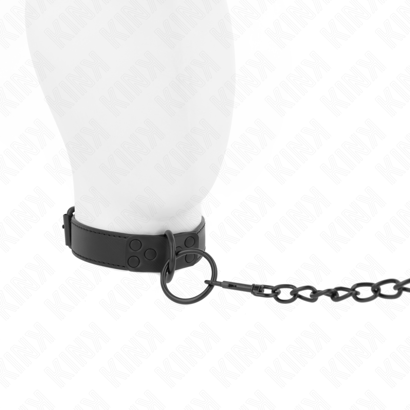 KINK - HALSBAND MIT DUNKLER LEINE 65 CM VERSTELLBAR 37-54 CM X 3 CM – Bild 3