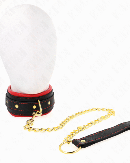 KINK - HALSBAND MIT LEINE AUS EINFACHER STOFF, VERSTELLBAR 33-48 CM X 5,7 CM