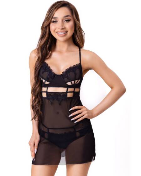 LIVCO CORSETTI FASHION - MAIA 20247 BABYDOLL + TANGA SCHWARZ S/M