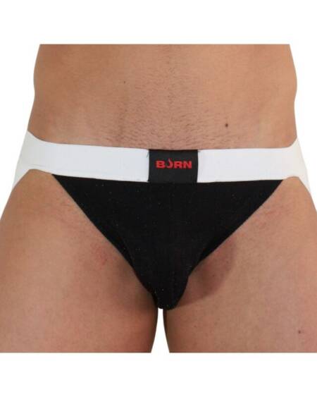 BURN - 004 JOCK GLÄNZEND SCHWARZ / WEISS L