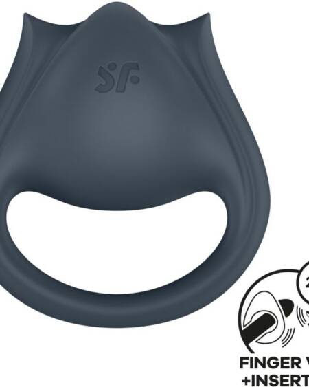 SATISFYER - PERFECT PAIR 2 MULTIVIBRATOR 2 IN 1 PENISRING UND FINGERSTIMULATOR GRAU