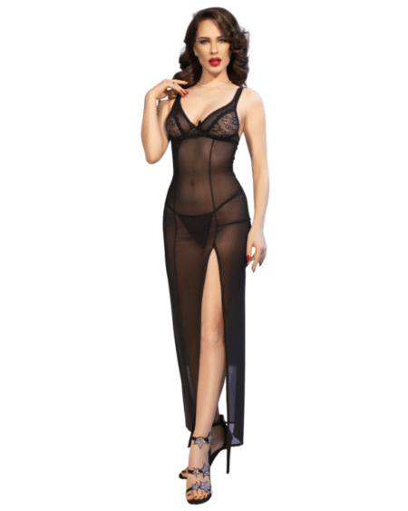 CHILIROSE - CR 4723 LANGES BABYDOLL & TANGA SCHWARZ M