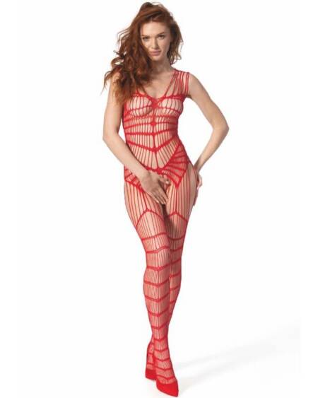 PASSION - BS 102 BODYSTOCKING ROT EINE GRÖSSE