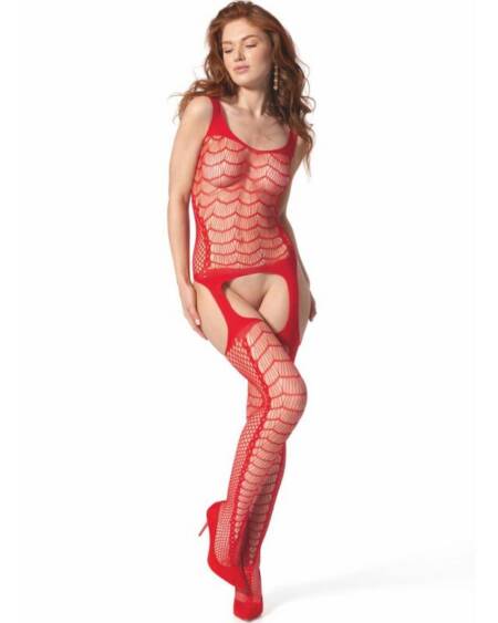 PASSION - BS 104 BODYSTOCKING ROT EINE GRÖSSE