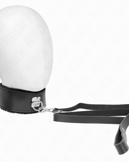 KINK - HALSKETTE MIT GÜRTEL 116 CM MIT SCHWARZEM LEDERBAND VERSTELLBAR 40-48 CM X 6 CM