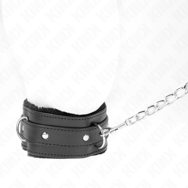 KINK - HALSBAND MIT LEINE 65 CM MIT EINSCHRÄNKUNGEN SCHWARZ 36-42 CM X 5,5 CM – Bild 2