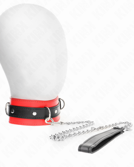 KINK - HALSBAND MIT GÜRTEL 65 CM MIT RIEMEN ROT 54 X 4,5 CM