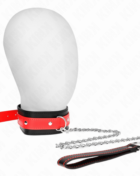 KINK - HALSKETTE MIT ROTEM BAND 65 CM VERSTELLBAR 36-43 CM X 5 CM