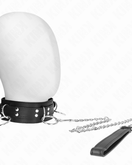 KINK - 3-RING-SKLAVEREI-HALSKETTE MIT BAND 80 CM 53 X 5 CM