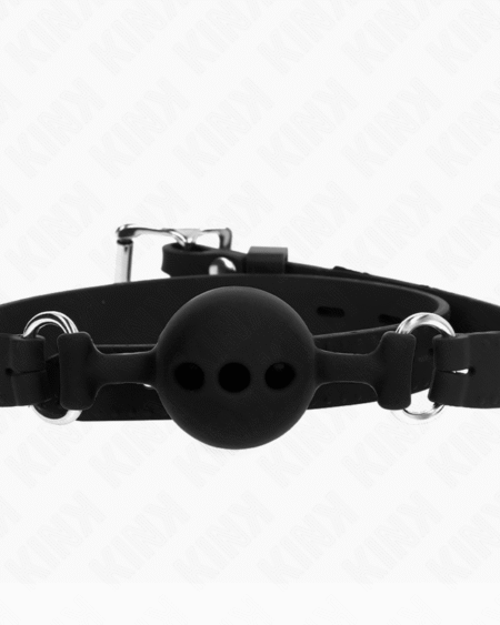 KINK - VOLLSILIKON-KLAPPEN 55 x 2 CM MIT 4 CM KUGEL GRÖSSE S SCHWARZ VERSTELLBAR 35-51 CM