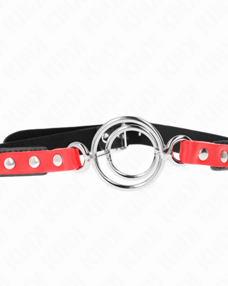 KINK - KNEBEL MIT MEHREREN O-RINGEN 4 / 4,8 CM ROT 38 X 56 CM