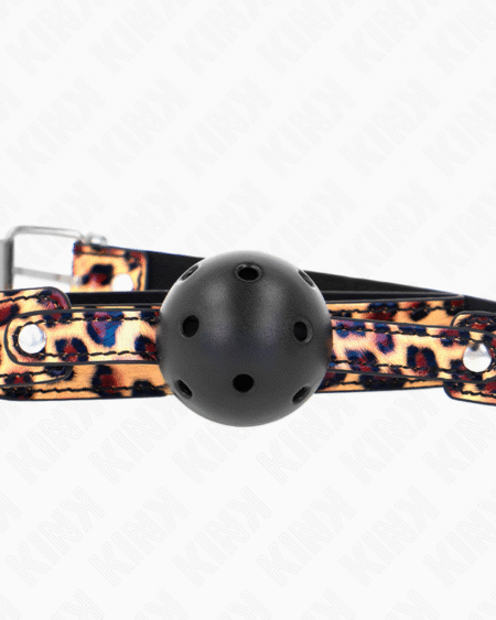 KINK - LEOPARD ATMUNGSAKTIVER BALL 4,5 CM GAG 65 x 2,5 CM