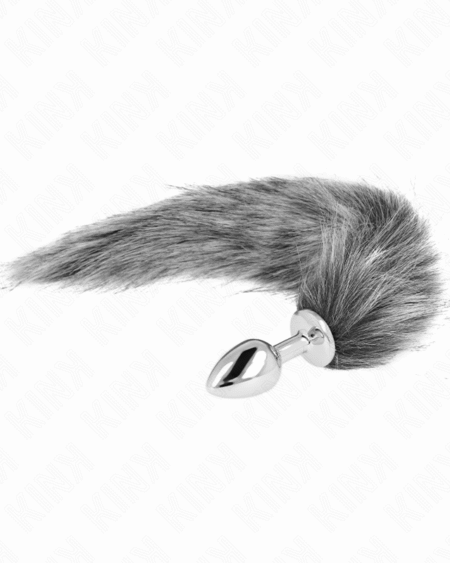 KINK - ANAL PLUG GRÖSSE S 7 X 3 CM MIT KUNSTSTOFFSCHWANZ 40 CM GRAU