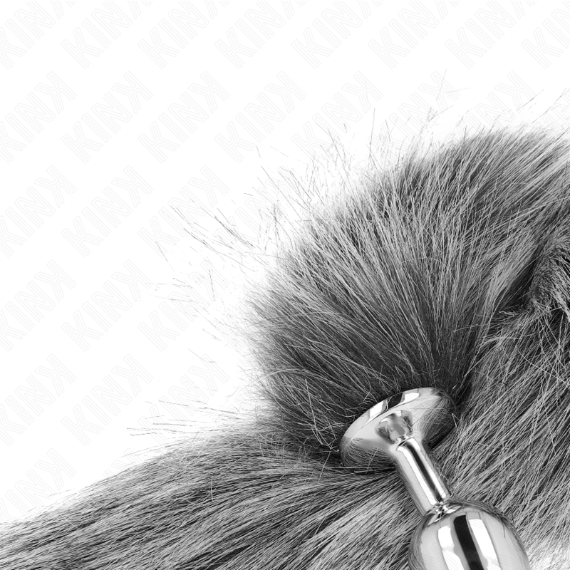 KINK - ANAL PLUG GRÖSSE S 7 X 3 CM MIT KUNSTSTOFFSCHWANZ 40 CM GRAU – Bild 4