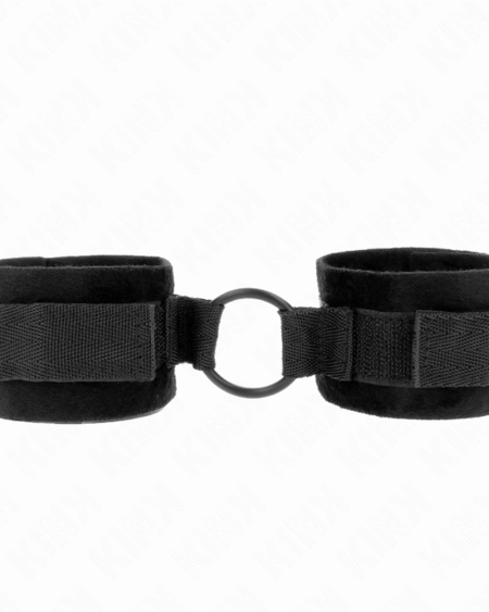 KINK - BEGINNER PELZ HANDMANSCHETTEN 25 CM MIT O-RING 4 CM SCHWARZ VERSTELLBAR 15-25 CM