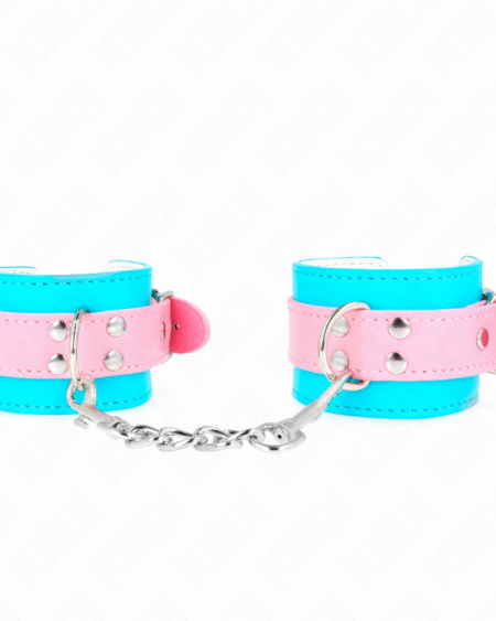 KINK - SÜßE HANDGELENKFESSELN BLAU/ROSA VERSTELLBAR 16-28 CM X 5 CM