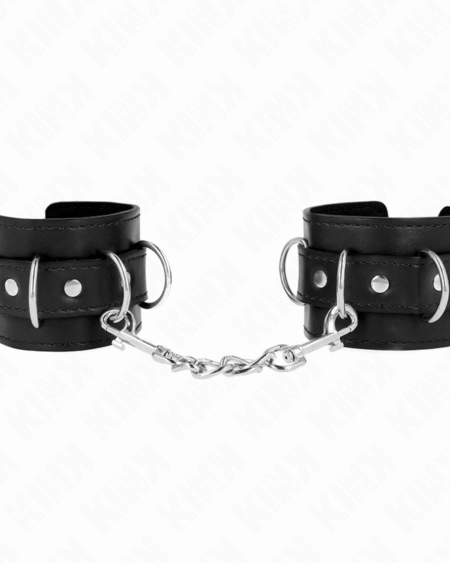 KINK - 3 D-RING HANDGELENKFESSELN VERSTELLBAR SCHWARZ 17,5-25 CM X 6 CM