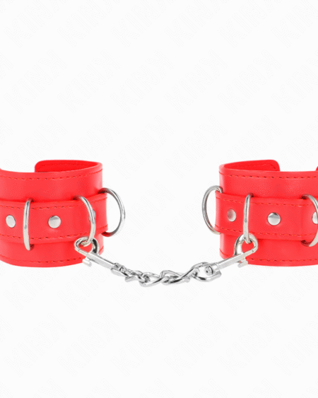 KINK - 3 D-RING HANDGELENKFESSELN VERSTELLBAR ROT 17,5-25 CM X 6 CM