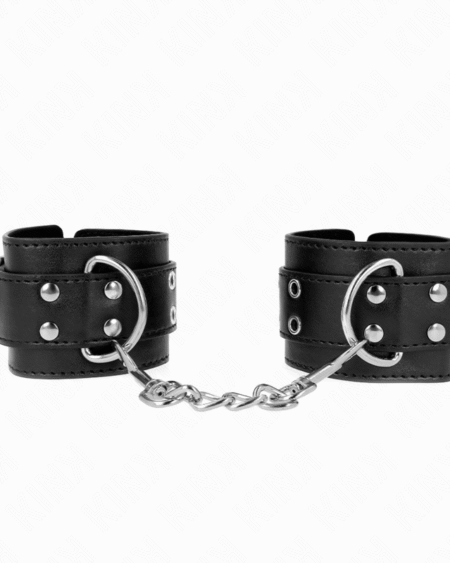 KINK - HANDGELENKFESSEL MIT DOPPELTER SCHNALLE SCHWARZ VERSTELLBAR 19-26 CM