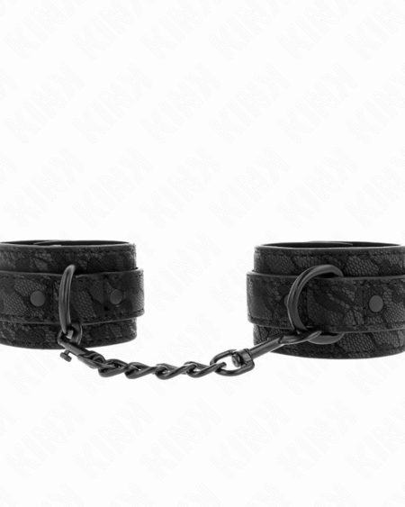 KINK - MIT DUNKLER SPITZE ÜBERZOGENE HANDGELENKMANSCHETTEN VERSTELLBAR SCHWARZ 19-26 CM